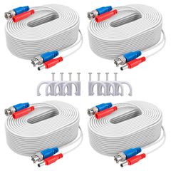 4-Pack 30M / 100 ft BNC Video Power Cable for Security CCTV Cameras